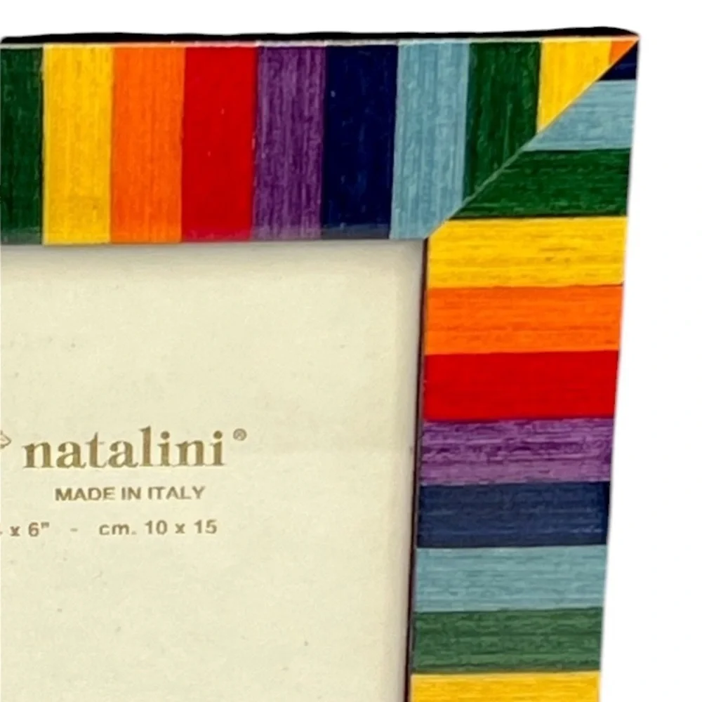 Natalini - ‘Rainbow’ wood frame. 4“ x 6“.  NWT